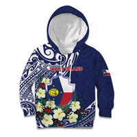Personalised Wake Island Kid Hoodie Tribal Pattern With Hibiscus Flowers