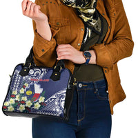 Wake Island Shoulder Handbag Tribal Pattern With Hibiscus Flowers LT05 - Polynesian Pride