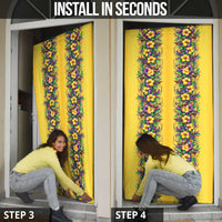 Aloha Hawaii Mardi Gras Door Cover Gold Style