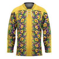 Aloha Hawaii Mardi Gras Hockey Jersey Gold Style LT05 Unisex Gold - Polynesian Pride