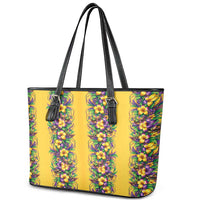 Aloha Hawaii Mardi Gras Leather Tote Bag Gold Style LT05 - Polynesian Pride