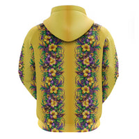 Aloha Hawaii Mardi Gras Zip Hoodie Gold Style LT05 - Polynesian Pride