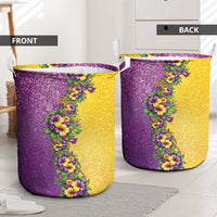 Hawaii Mardi Gras Laundry Basket Plumeria Lei Beads Glitter Style LT05 - Polynesian Pride