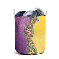 Hawaii Mardi Gras Laundry Basket Plumeria Lei Beads Glitter Style LT05 - Polynesian Pride