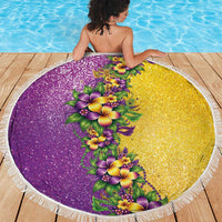 Hawaii Mardi Gras Beach Blanket Plumeria Lei Beads Glitter Style LT05 - Polynesian Pride