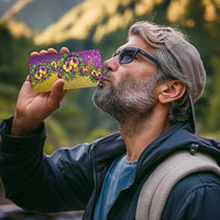 Hawaii Mardi Gras 4 in 1 Can Cooler Tumbler Plumeria Lei Beads Glitter Style