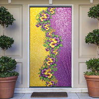 Hawaii Mardi Gras Door Cover Plumeria Lei Beads Glitter Style