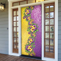 Hawaii Mardi Gras Door Cover Plumeria Lei Beads Glitter Style