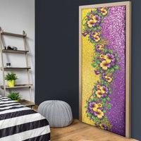 Hawaii Mardi Gras Door Cover Plumeria Lei Beads Glitter Style