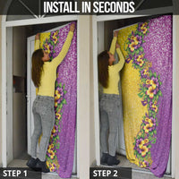 Hawaii Mardi Gras Door Cover Plumeria Lei Beads Glitter Style