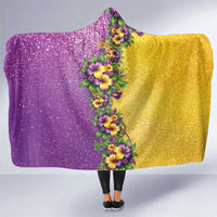 Hawaii Mardi Gras Hooded Blanket Plumeria Lei Beads Glitter Style