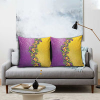 Hawaii Mardi Gras Pillow Cover Plumeria Lei Beads Glitter Style