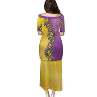 Hawaii Mardi Gras Puletasi Plumeria Lei Beads Glitter Style