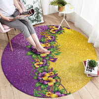 Hawaii Mardi Gras Round Carpet Plumeria Lei Beads Glitter Style