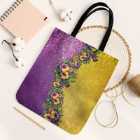 Hawaii Mardi Gras Tote Bag Plumeria Lei Beads Glitter Style