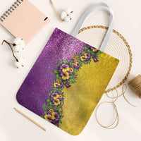 Hawaii Mardi Gras Tote Bag Plumeria Lei Beads Glitter Style