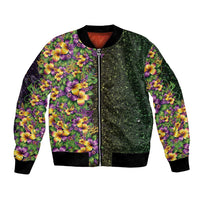 Hawaii Mardi Gras Bomber Jacket Tropical Flowers Glitter Style