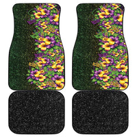 Hawaii Mardi Gras Car Mats Tropical Flowers Glitter Style