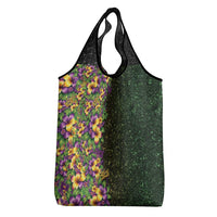 Hawaii Mardi Gras Grocery Bag Tropical Flowers Glitter Style