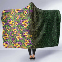 Hawaii Mardi Gras Hooded Blanket Tropical Flowers Glitter Style
