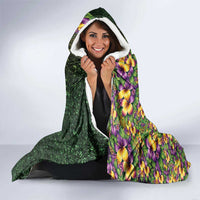 Hawaii Mardi Gras Hooded Blanket Tropical Flowers Glitter Style