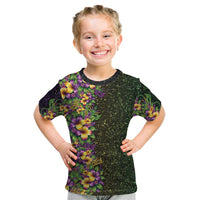 Hawaii Mardi Gras Kid T Shirt Tropical Flowers Glitter Style