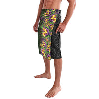 Hawaii Mardi Gras Lavalava Tropical Flowers Glitter Style