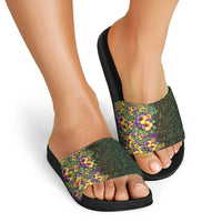 Hawaii Mardi Gras Slide Sandals Tropical Flowers Glitter Style LT05 - Polynesian Pride