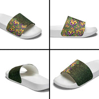 Hawaii Mardi Gras Slide Sandals Tropical Flowers Glitter Style LT05 - Polynesian Pride