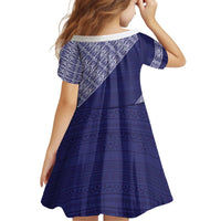 Tonga Queen Salote College Kid Short Sleeve Dress 100 Years Anniversary Navy Color