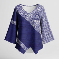Tonga Queen Salote College Kimono Sleeve Blouse 100 Years Anniversary Navy Color
