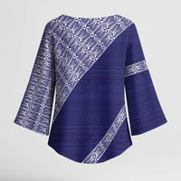 Tonga Queen Salote College Kimono Sleeve Blouse 100 Years Anniversary Navy Color