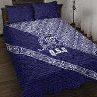 Tonga Queen Salote College Quilt Bed Set 100 Years Anniversary Navy Color