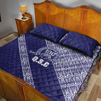 Tonga Queen Salote College Quilt Bed Set 100 Years Anniversary Navy Color