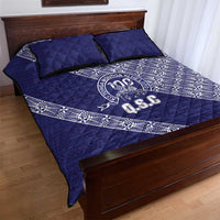 Tonga Queen Salote College Quilt Bed Set 100 Years Anniversary Navy Color