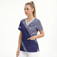 Tonga Queen Salote College Scrub Top 100 Years Anniversary Navy Color