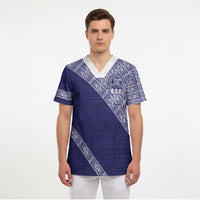 Tonga Queen Salote College Scrub Top 100 Years Anniversary Navy Color