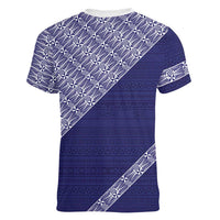 Tonga Queen Salote College Women V-Neck T-Shirt 100 Years Anniversary Navy Color