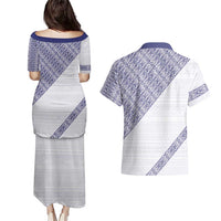 Tonga Queen Salote College Couples Matching Puletasi and Hawaiian Shirt 100 Years Anniversary White Color