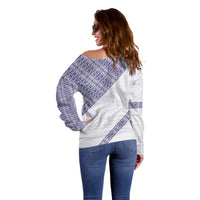 Tonga Queen Salote College Off Shoulder Sweater 100 Years Anniversary White Color