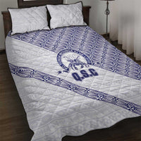 Tonga Queen Salote College Quilt Bed Set 100 Years Anniversary White Color