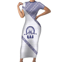 Tonga Queen Salote College Short Sleeve Bodycon Dress 100 Years Anniversary White Color
