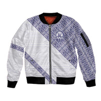 Tonga Queen Salote College Sleeve Zip Bomber Jacket 100 Years Anniversary White Color
