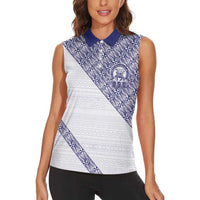 Tonga Queen Salote College Women Sleeveless Polo Shirt 100 Years Anniversary White Color