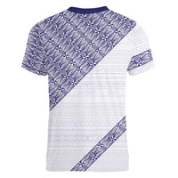 Tonga Queen Salote College Women V-Neck T-Shirt 100 Years Anniversary White Color