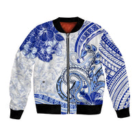 Polynesia Paisley Bomber Jacket Mix Navy Polynesian Pattern LT05 Unisex Navy - Polynesian Pride