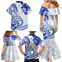 Polynesia Paisley Family Matching Mermaid Dress and Hawaiian Shirt Mix Navy Polynesian Pattern LT05 - Polynesian Pride