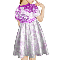 Polynesia Paisley Kid Short Sleeve Dress Mix Pink Polynesian Pattern LT05 - Polynesian Pride
