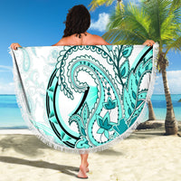 Polynesia Paisley Beach Blanket Mix Teal Polynesian Pattern