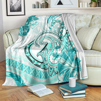 Polynesia Paisley Blanket Mix Teal Polynesian Pattern